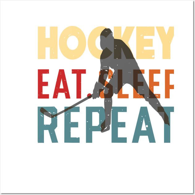 Eat Sleep Ice Hockey Repeat Wall Art by rhazi mode plagget